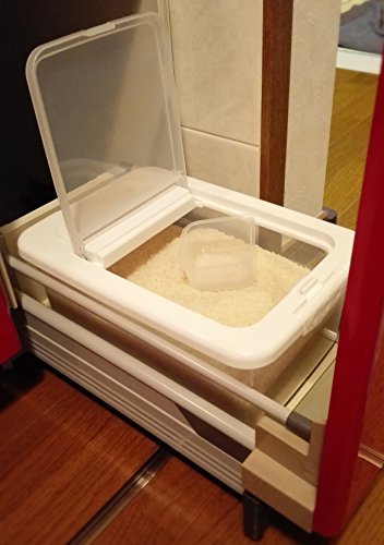サンコープラスチック 日本製 米びつ お米ケース 5Kgタイプ 計量カップ付き ホワイトの画像4