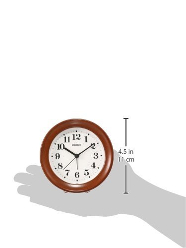 セイコークロック 置き時計 目覚まし時計 掛け時計 アナログ 木枠 茶木地塗装 本体サイズ:11×11×4.8cm KR899B_画像6