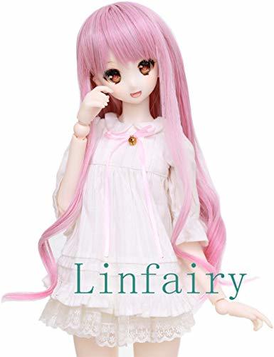 Linfairy 8~9inch 1/3 サイズ ドール用 ウィッグ フィギュア 人形用 ウィッグ ピンク＋ブルー (long pink)の画像1