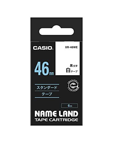  Casio label lighter name Land original tape 46mm XR-46WE white ground . black character 