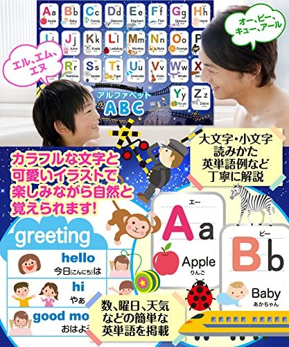 お風呂の学校 アルファベット表 お風呂ポスター 2枚セット 日本製 銀河鉄道デザイン ABC表 お受験 知育 英語 学習 B3サイズ 防水_画像3