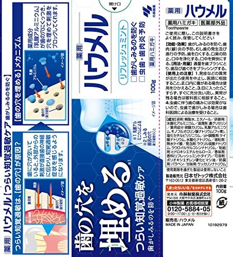 ハウメル 知覚過敏ケア 薬用ハミガキ 100g 歯の穴を埋める 小林製薬 1個_画像7