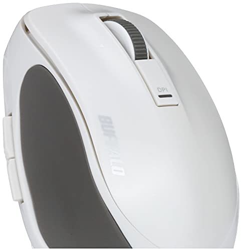 BUFFALO wireless (2.4GHz) BlueLED premium Fit mouse quiet sound 5 button M size white BSMBW505MWH