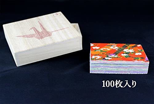 日本製墨書遊 春光園 折り紙 桐箱セット 友禅千代紙 7.5×7.5cm 100枚入 SKW-1200S_画像7