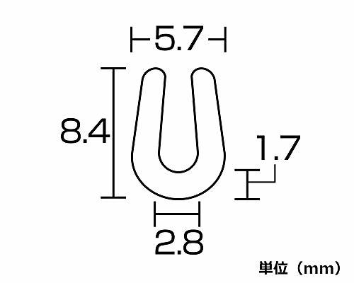 光(Hikari) 塩ビU型パッキン 5.7x8.4mm 2.4M 透明 KVC2-2_画像2
