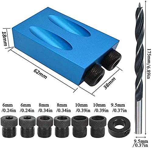 ZOYUBS 15度斜め ドリルガイド 穴あけガイド ポケットホールジグ 15°斜め ポケット穴ドリルキット 木工斜めドリルガイドセット 木工斜め穴_画像2