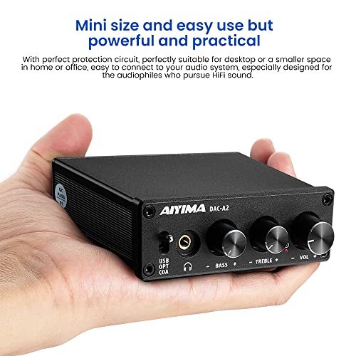 AIYIMA DAC-A2 ヘッドフォンアンプ PC-USB/光/コアキシャル入力、RCA/3.5mmヘッドフォン出力 デジタル/アナログ変換_画像6
