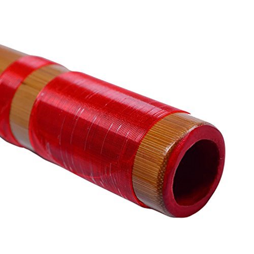 山本竹細工屋 竹製篠笛 7穴 八本調子 伝統的な楽器 竹笛横笛(赤紐巻き)_画像3