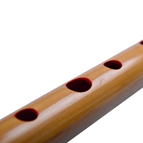 山本竹細工屋 竹製篠笛 7穴 八本調子 伝統的な楽器 竹笛横笛(赤紐巻き)_画像2