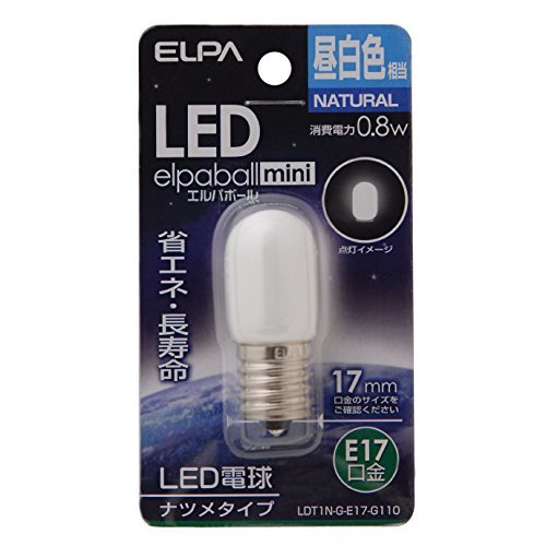 ELPA エルパ LEDナツメ形E17 昼白色 屋内用 省エネタイプ LDT1N-G-E17-G110_画像1
