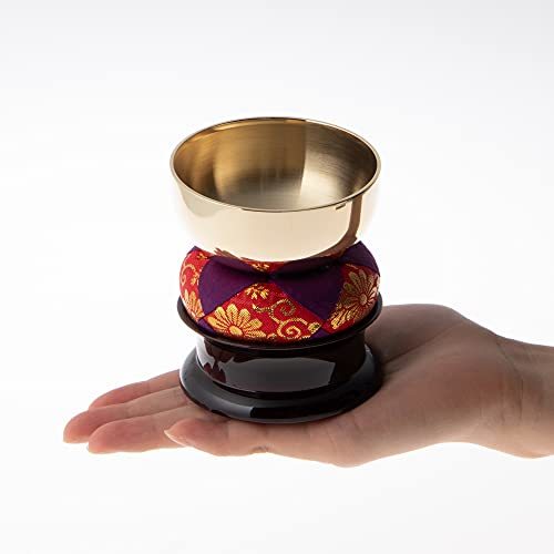 サンメニー こだち りん臺(tái)セット おりん 仏具 ミニ仏壇 に タメ 2.5寸 約7.5 cm 4點(diǎn)セット おりん りん棒 りん臺(tái) 國産 日本制
