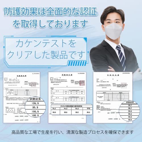 立体 マスク 大きめ/やや大きめ 不織布 個包装 30枚入 3D 大人用 【耳が痛くならない】 brodioマスク KF94とJN95の仕様と似_画像4