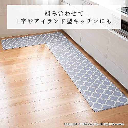 oka(OKA)sasa..... mat kitchen mat approximately 45cm×180cm gray (mo rocker n) (...PVC salt .biniru)