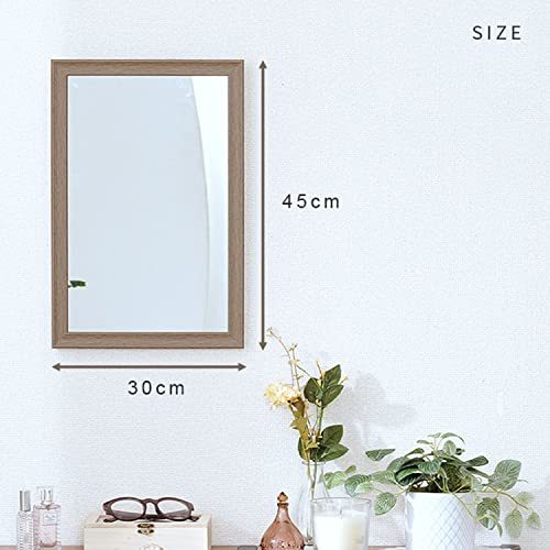 [do cow car ] mirror mirror looking glass wall mirror ornament mirror width 30× depth 1.5× height 45cm stylish .. prevention Brown IMW4530BR