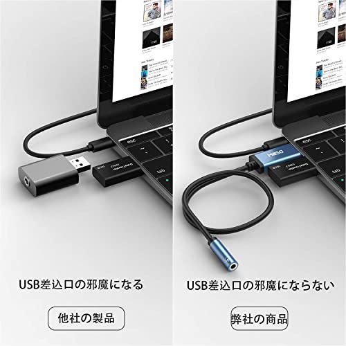 MillSO USB オーディオ 変換アダプタ 外付け サウンドカード USBポート- 4極（TRRS） ステレオミニジャック 3.5mm us_画像5