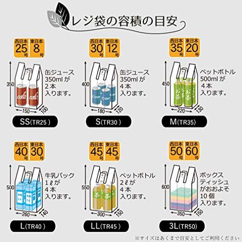 ハウスホールドジャパン レジ袋 とって付 ゴミ分別用ポリ袋 100枚入 3個パック 白 約26×50×マチ14cm TR40-3_画像9