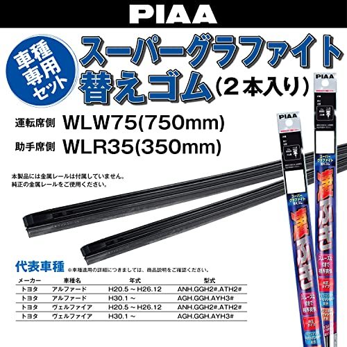 PIAA ワイパー替えゴム車種専用セット 【スーパーグラファイト】 天然ゴム仕様 2本入 (750mm + 350mm)_画像2