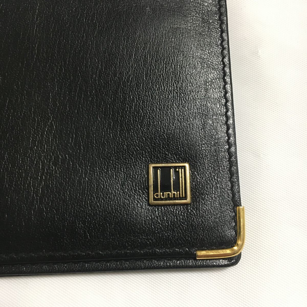 新品未使用 dunhill ダンヒル 長財布 レザー ブラック ロゴ金具 財布_画像2