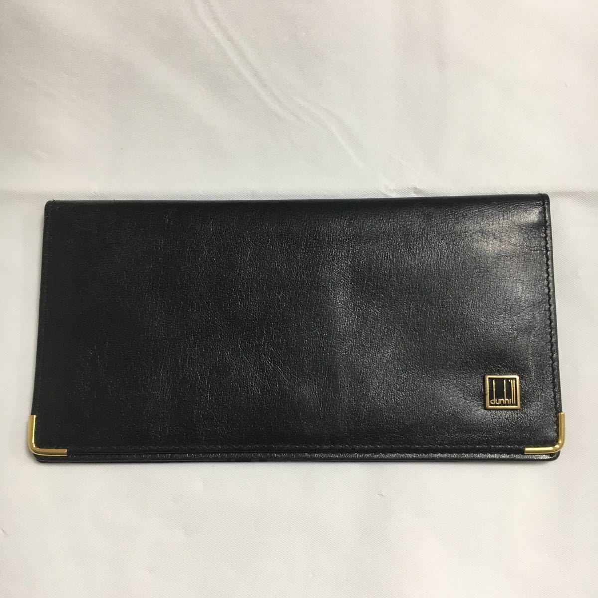 新品未使用 dunhill ダンヒル 長財布 レザー ブラック ロゴ金具 財布_画像1