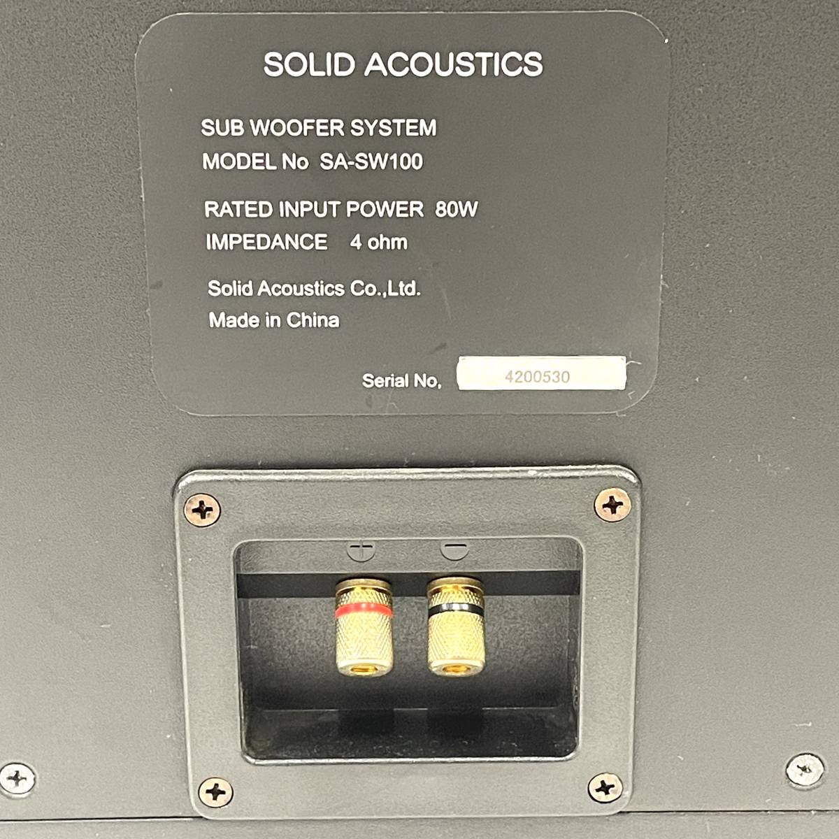 SOLID ACOUSTICS パッシブサブウーファー AKIM SA-SW100 ① ソリッドアコースティック 北TO3_画像6