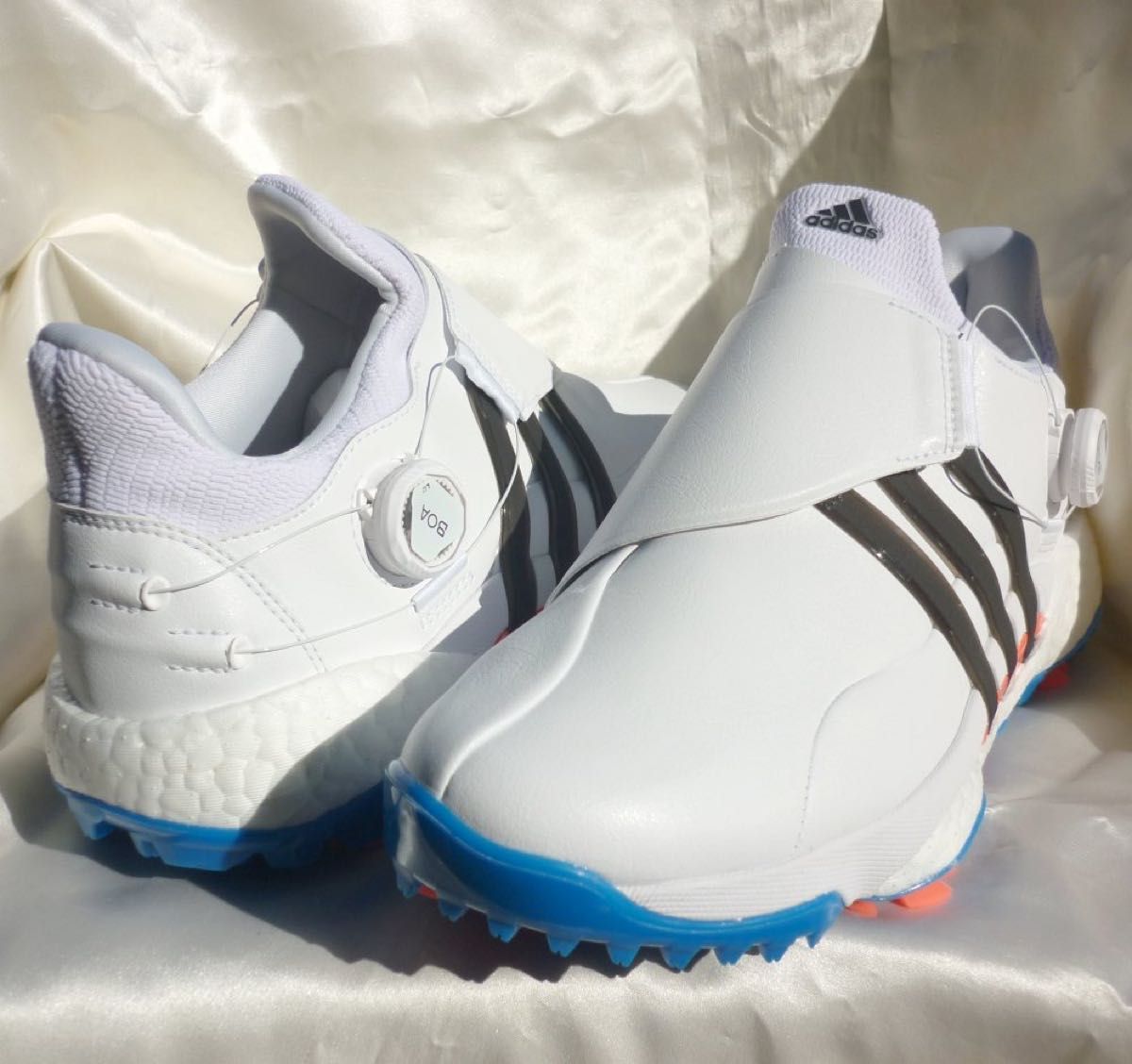 新品未使用 25cmアディダスゴルフ adidasGOLF ゴルフシューズ ソフトスパイク BOAダイヤル 白 ツアー360 22