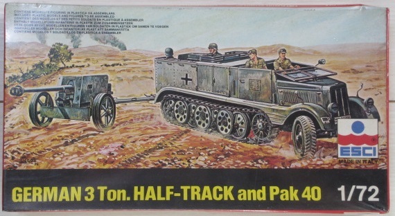  Junk * shrink packing * ESCI /esi-1/72 GERMAN 3TON HALF-TRACK and Pak 40 * Sd.Kfz.11 & 7.5cm Pak 40 against tank .No.8054
