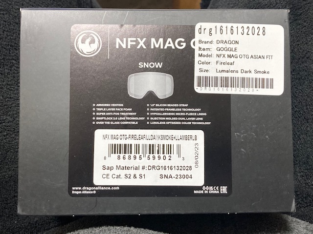 2024 DRAGON NFX MAG OTG Fireleaf Dark Smoke защитные очки ASIAN FIT