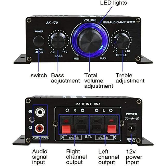 小型2chオーディオアンプ 出力20W＋20W 12V/2Aアダプター付属_画像2