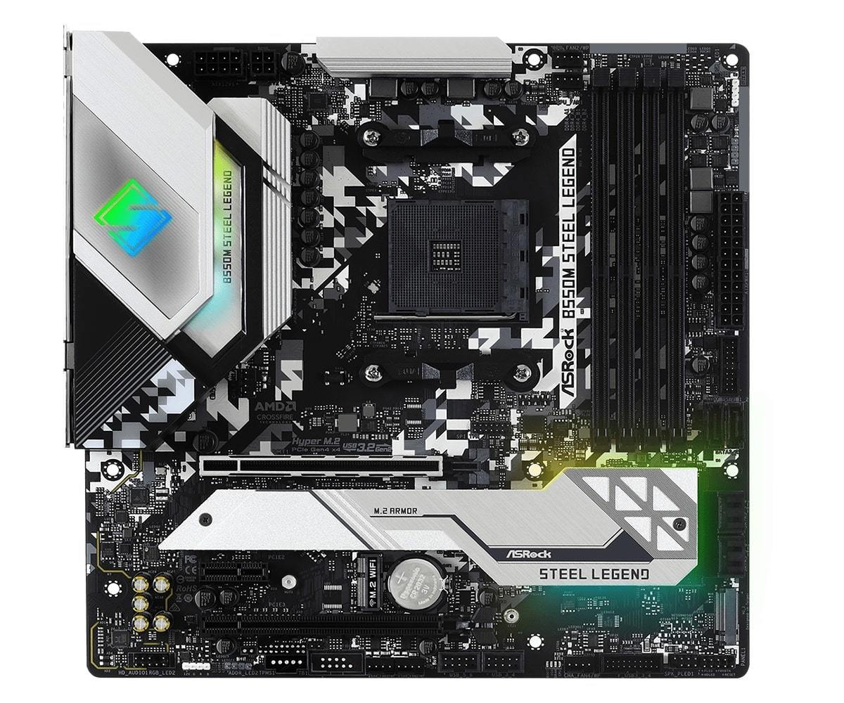 ASRock B550M Steel Legend AM4 AMD B550 SATA 6Gb/s Micro ATX AMD Motherboard 国内発_画像1