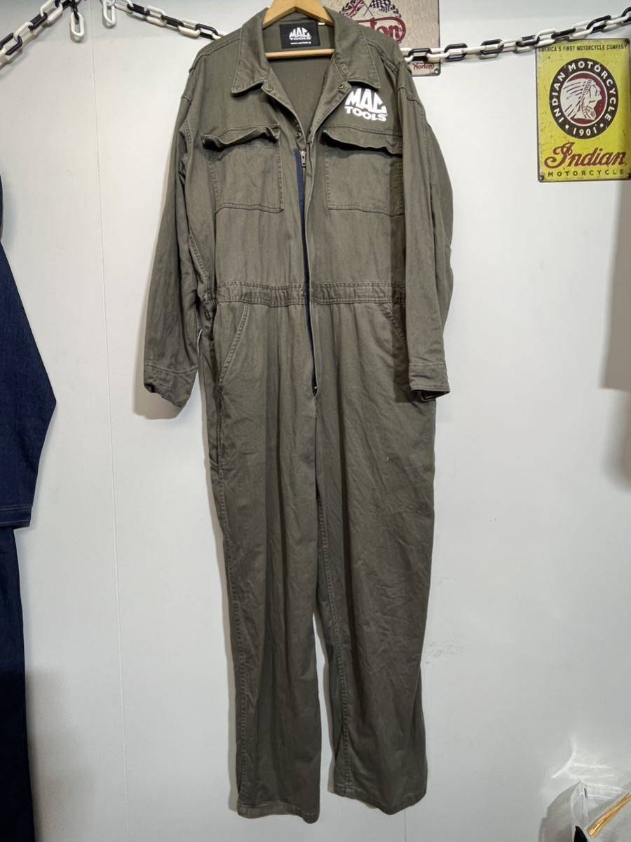 MAC TOOLS マックツール つなぎ 4L 美品 ツナギ オールインワン オリーブ 作業服 _画像4