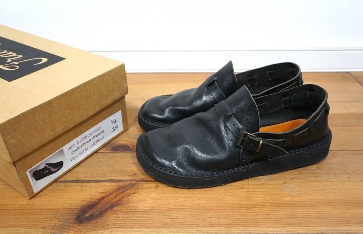 Fracapfla cup fine quality one pair leather shoes Sandalo Black 39(25cm rank )