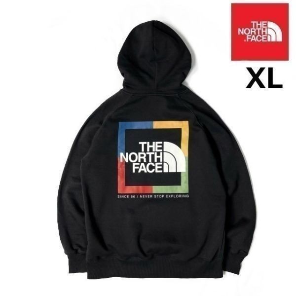 1円～!売切!【正規新品】THE NORTH FACE◆W NOV GRAPHIC HOODIE パーカー スウェット US限定 裏起毛 ボックスロゴ 登山(XL)黒 181130-30_画像1