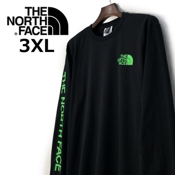 1円～!売切!【正規新品】THE NORTH FACE◆L/S HIT GRAPHIC TEE 長袖 Tシャツ ロンT US限定 2023最新 袖ロゴ 男女兼用(3XL)黒 180902-23_画像2