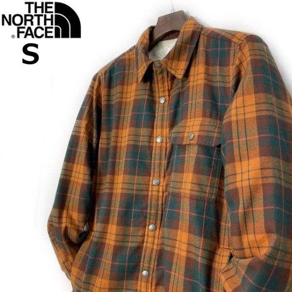 1円～!売切!【正規新品】THE NORTH FACE◆CAMPSHIRE SHIRT シェルパ フリースジャケット もこもこ ボア US限定(S)茶 チェック柄 181024-55_画像2