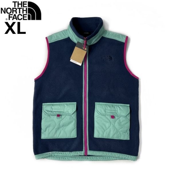 1円～!売切!【正規新品】THE NORTH FACE◆ROYAL ARCH VEST フリース ベスト キルティング US限定 肉厚 アウトドア(XL)紺 緑 181024-60_画像3