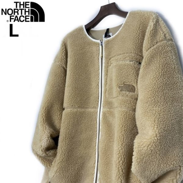 1円～!売切!【正規新品】THE NORTH FACE◆W EXTREME PILE COAT フリース コート ボア US限定 モコモコ 茶タグ 防寒(L)ベージュ 181024-100_画像2