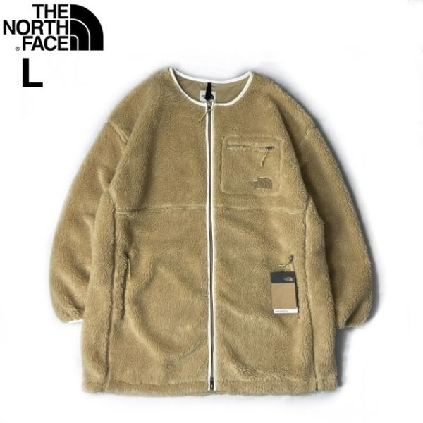 1円～!売切!【正規新品】THE NORTH FACE◆W EXTREME PILE COAT フリース コート ボア US限定 モコモコ 茶タグ 防寒(L)ベージュ 181024-100_画像3