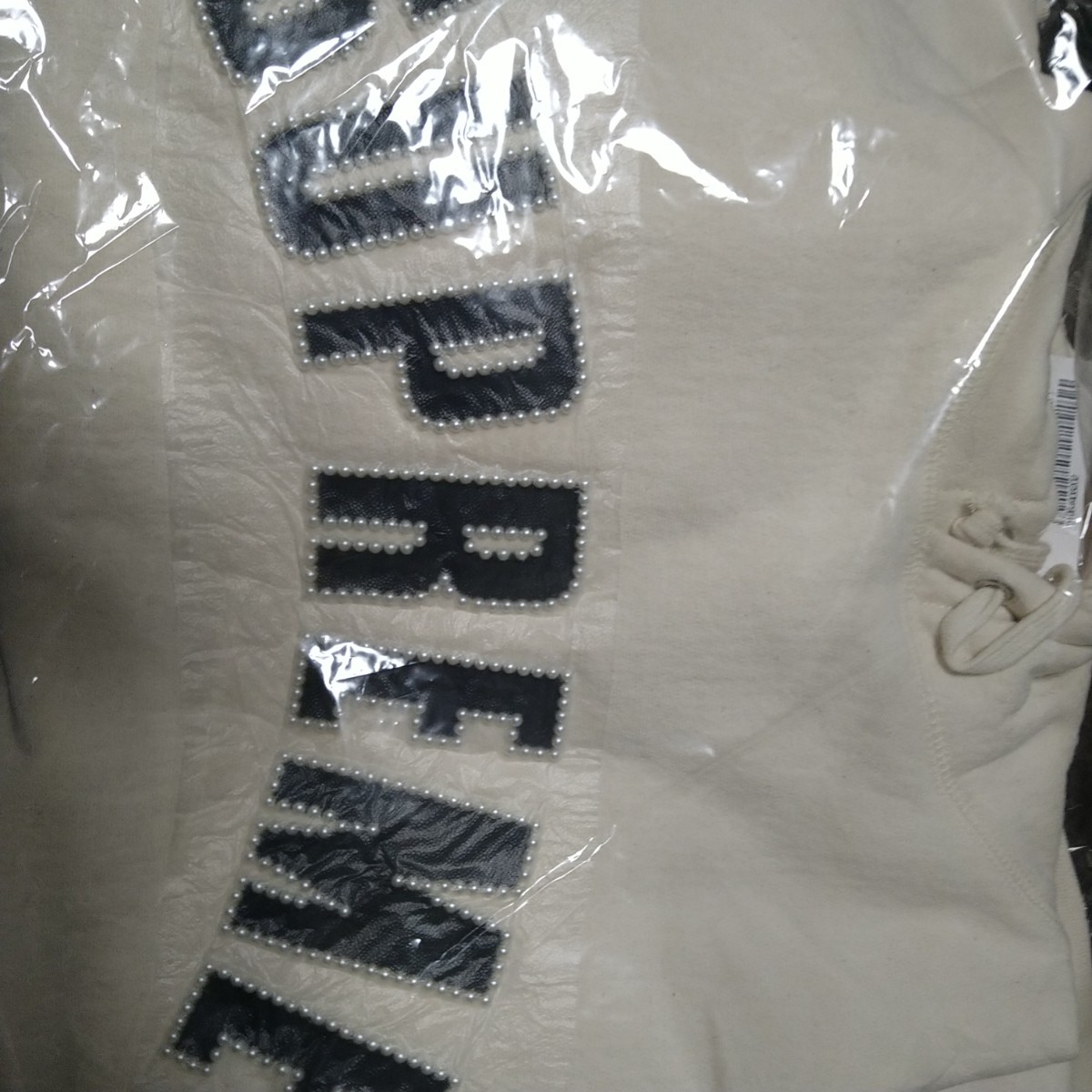 Supreme Pearl Logo Hooded Sweatshirt Lサイズ　ナチュラル　パール　ロゴ_購入した袋のまま保管しています