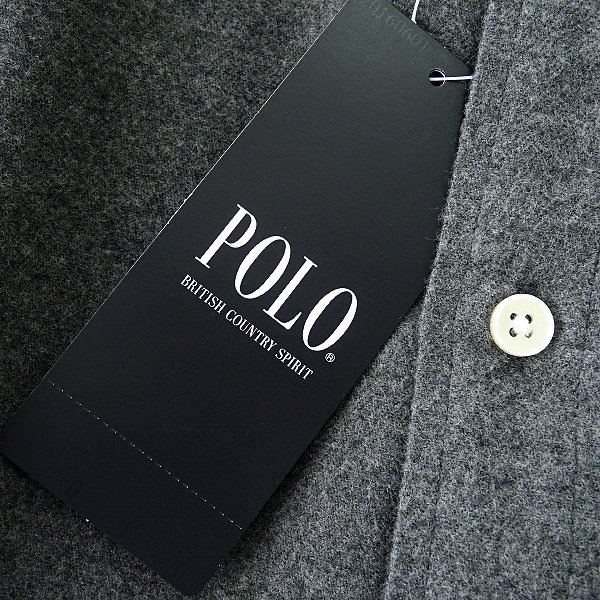 新品 POLO BCS ポロ 秋冬 ボタンダウン フランネル シャツ LL 灰 【NXE545_830】 メンズ 起毛 長袖 ホース刺繍 コットン_画像8