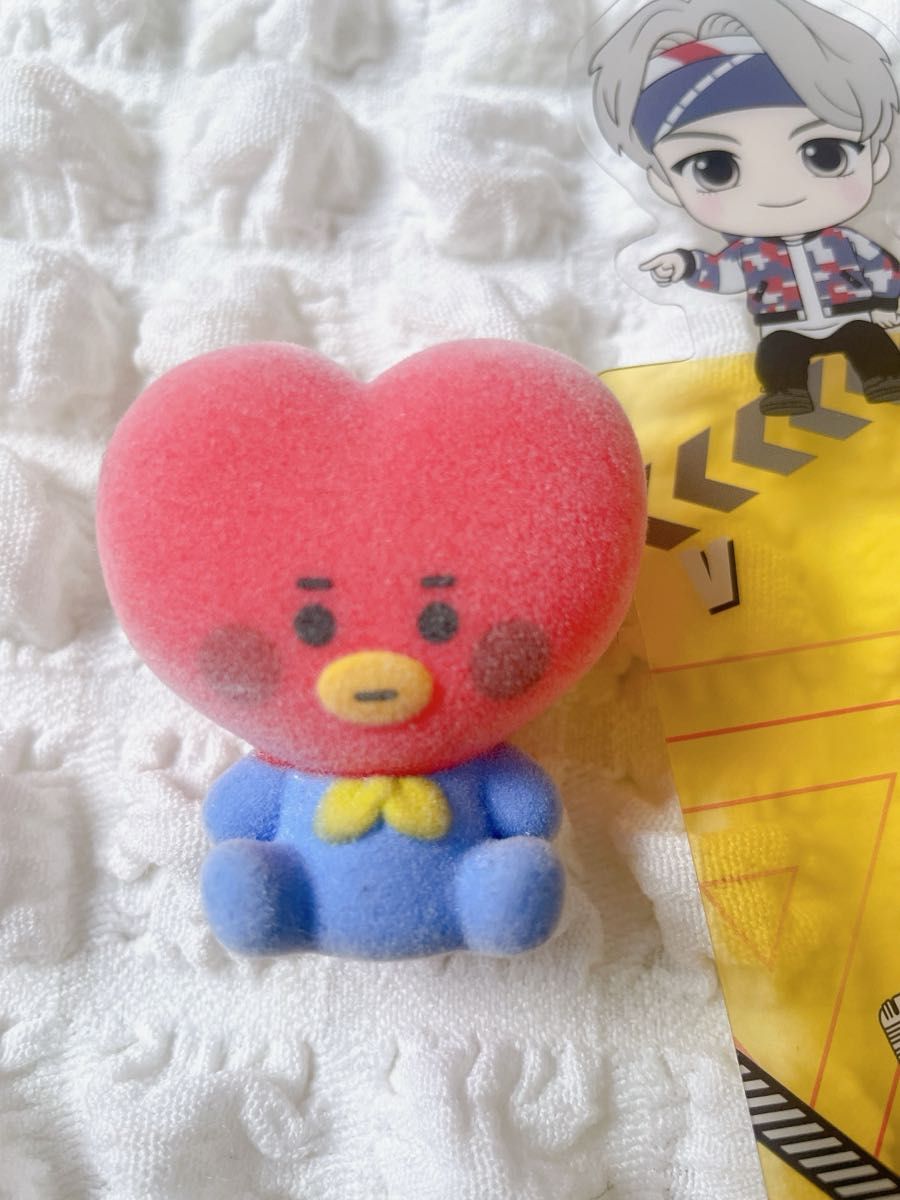 BTS BT21 タイニータン TATA テテ フロッキーフィギュア ブックマークコレクション シール