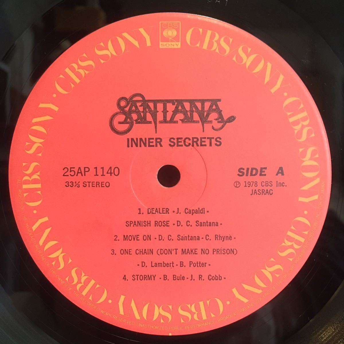 帯付 JPN LP / SANTANA (サンタナ) - INNER SECRETS (太陽の秘宝) / Latin Rock Soul Funk AOR /_画像3