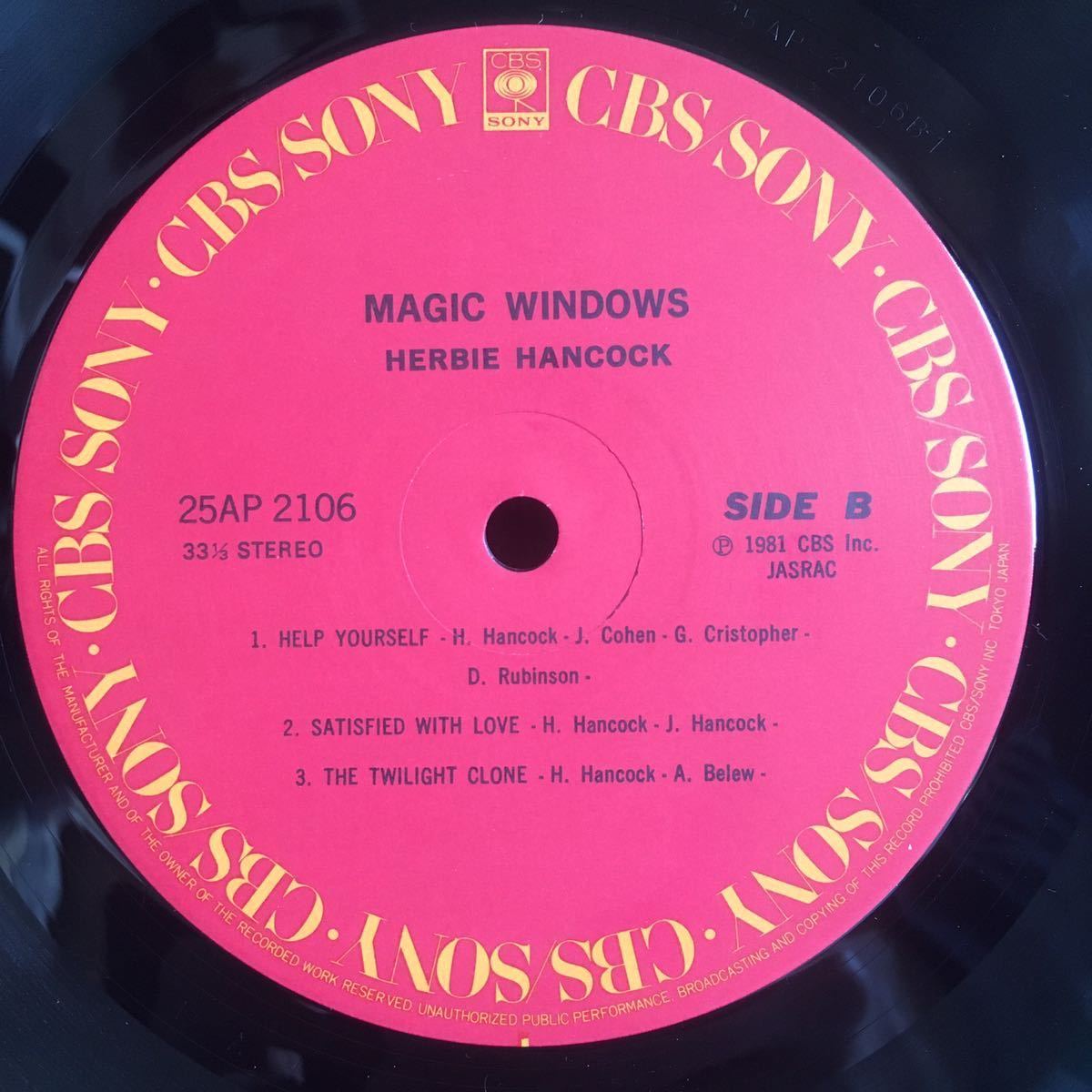 美品 帯付 LP / Herbie Hancock (ハービー・ハンコック) - Magic Windows / Electronic Jazz Funk Disco Boogie /の画像4