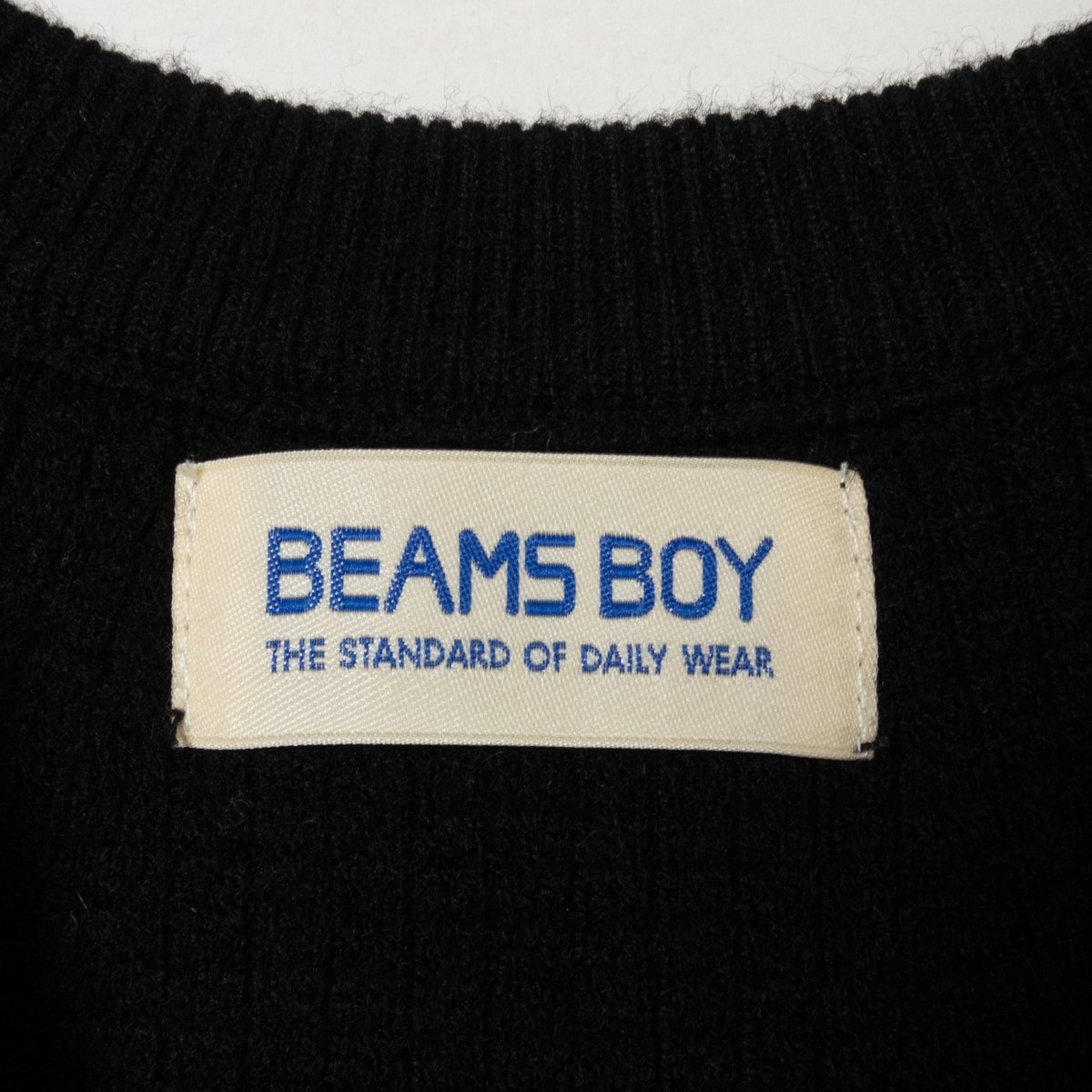 BEAMS BOY ビームス ボーイ ニットベスト 重ね着 レイヤード 無地 ウール ブラック 黒 綺麗め シンプル カジュアル 秋冬_画像2