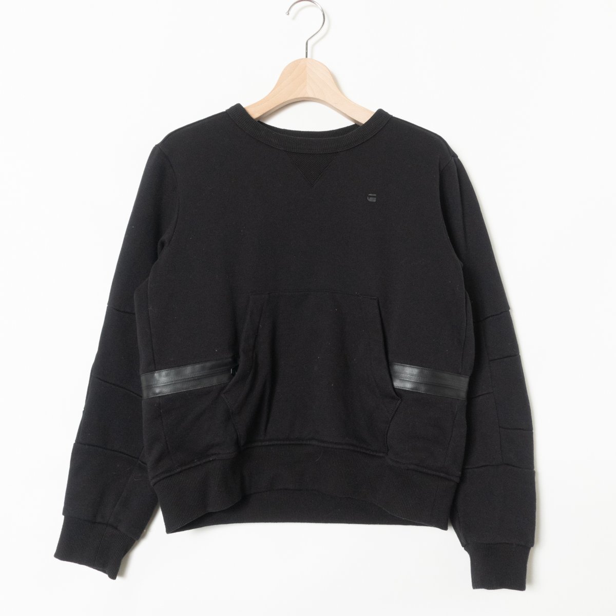 G-Star RAWji- Star rou sweat pull over long sleeve tops cut and sewn XS size cotton cotton black black casual 