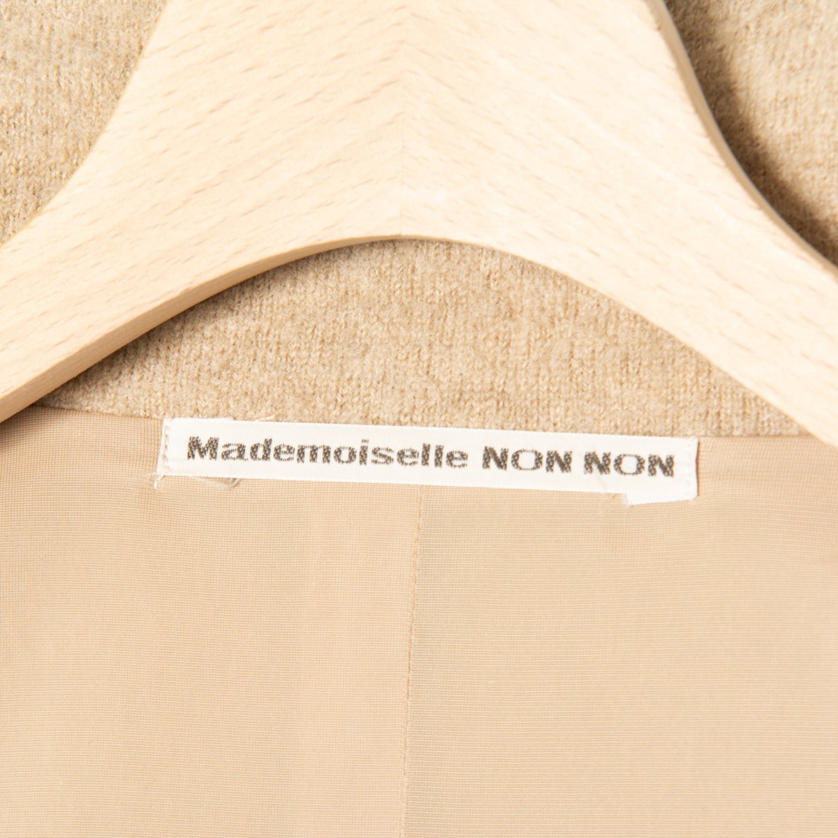 Mademoiselle NON NON マドモアゼルノンノン ウール100％ シャツ ジャケット 日本製 ベージュ L 40 カジュアル レディース 婦人 女性_画像6