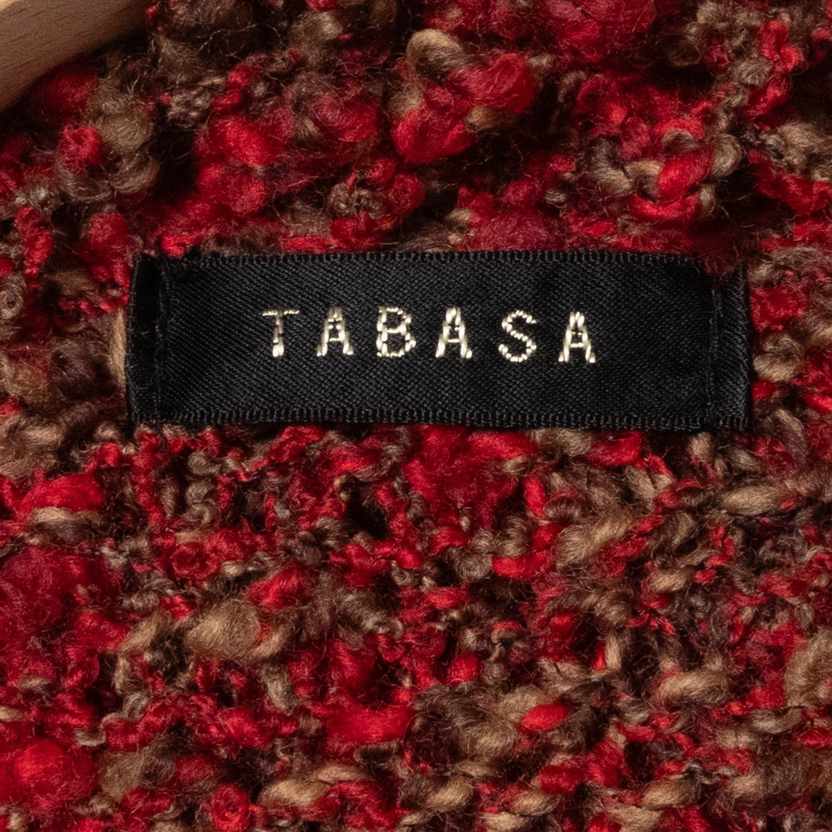 TABASA ロングカーディガン タバサ レッド系 ミックスカラー 綺麗め 上品 羽織物 前開き カジュアル 着まわし レディース ウール93％ 秋冬_画像5