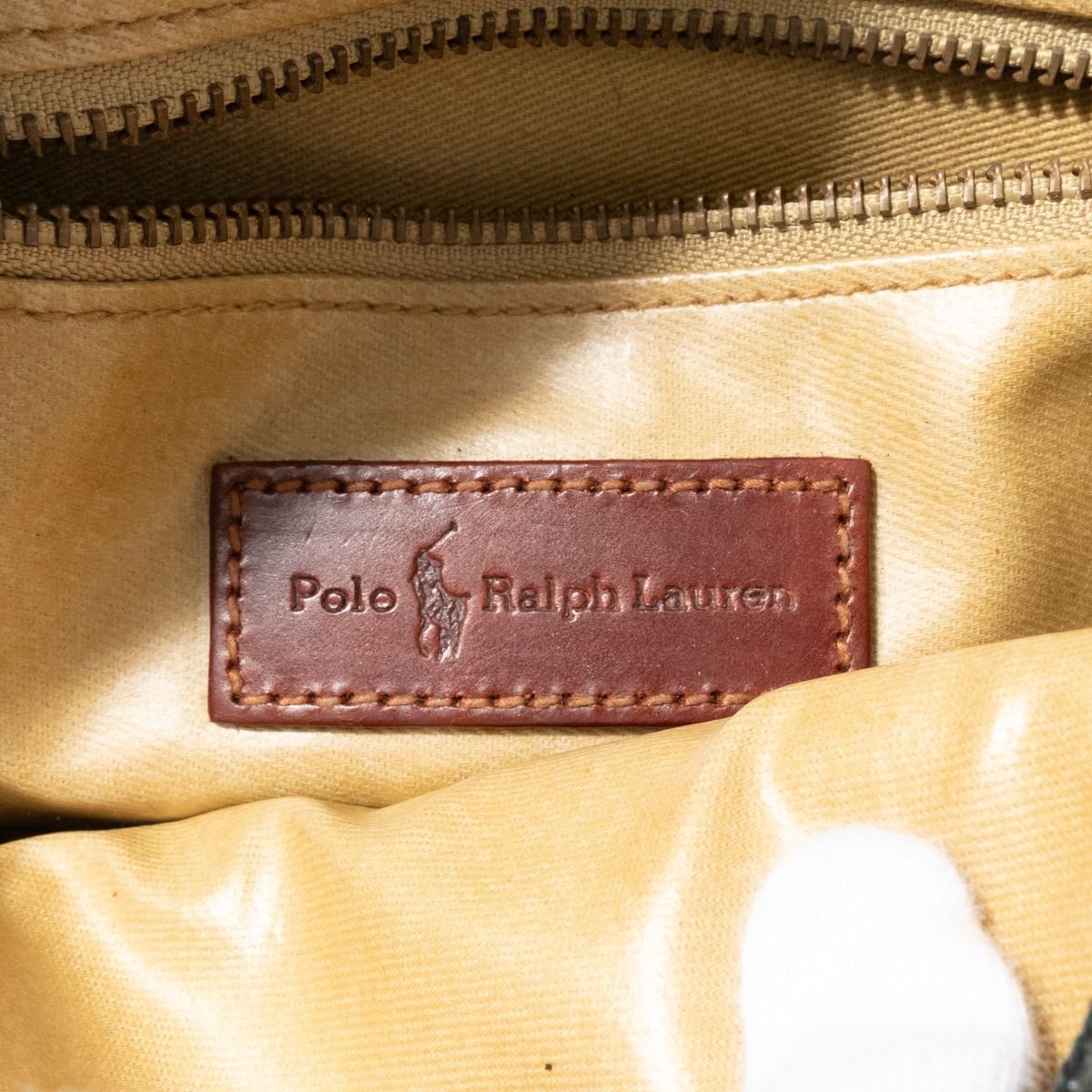 Polo RALPH LAUREN セカンドバッグ グリーン 緑 ネイビー 紺 チェック レザー メンズ 紳士 Bag カバン 鞄 ブランド ポロ ラルフローレン_画像4