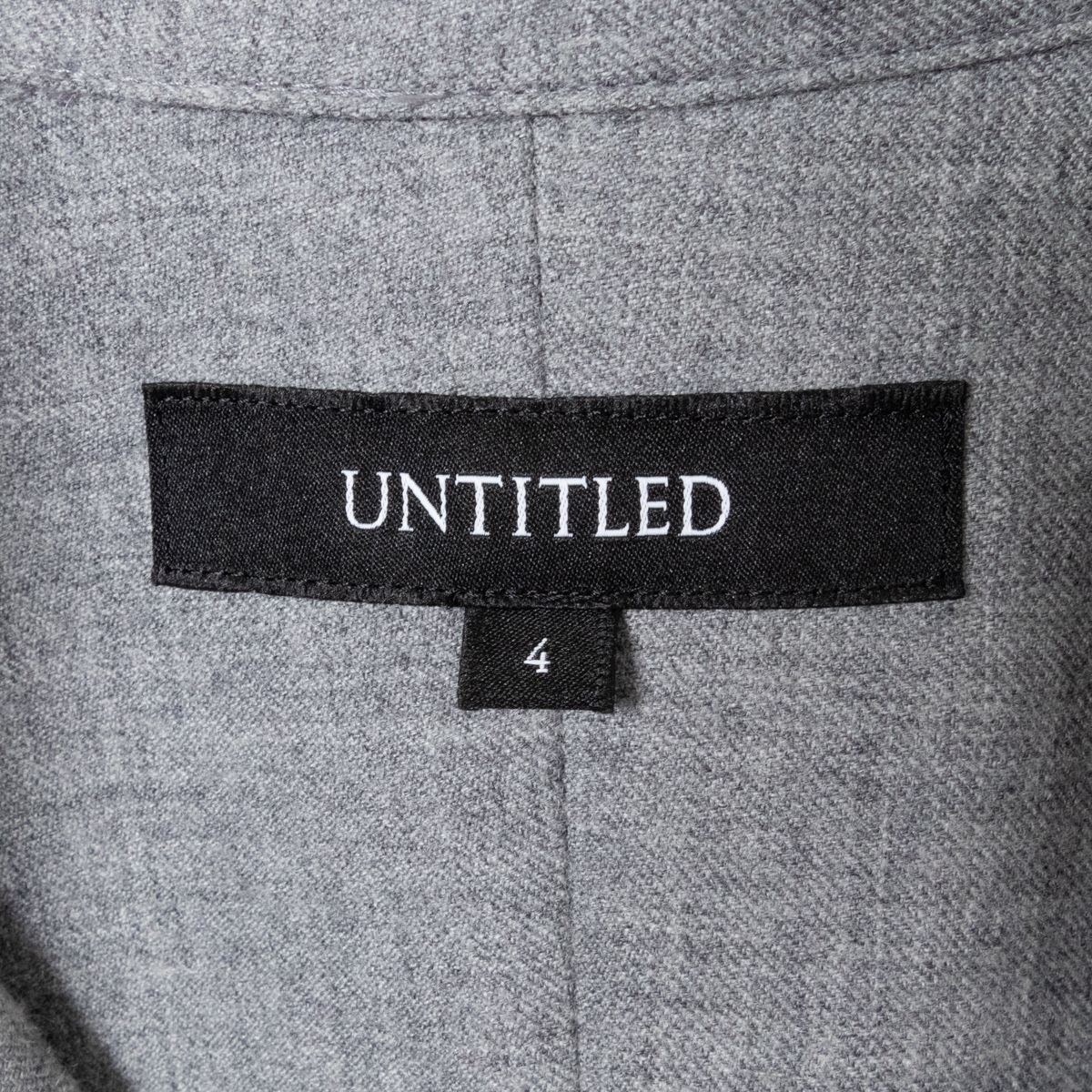 UNTITLED アンタイトル デザインシャツ 4 LL ライトグレー 灰色 レディース 婦人 キレイめ エレガント 毛100％ BA153-83001JJ ワールド_画像3