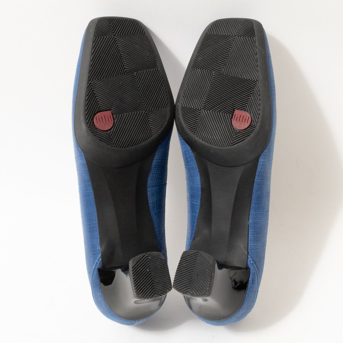 fitfit フィットフィット パンプス ブルー 青 ブラック ホワイト 23.5cm メタリック レディース レトロ スクエアトゥ シンプル きれいめ 靴_画像7