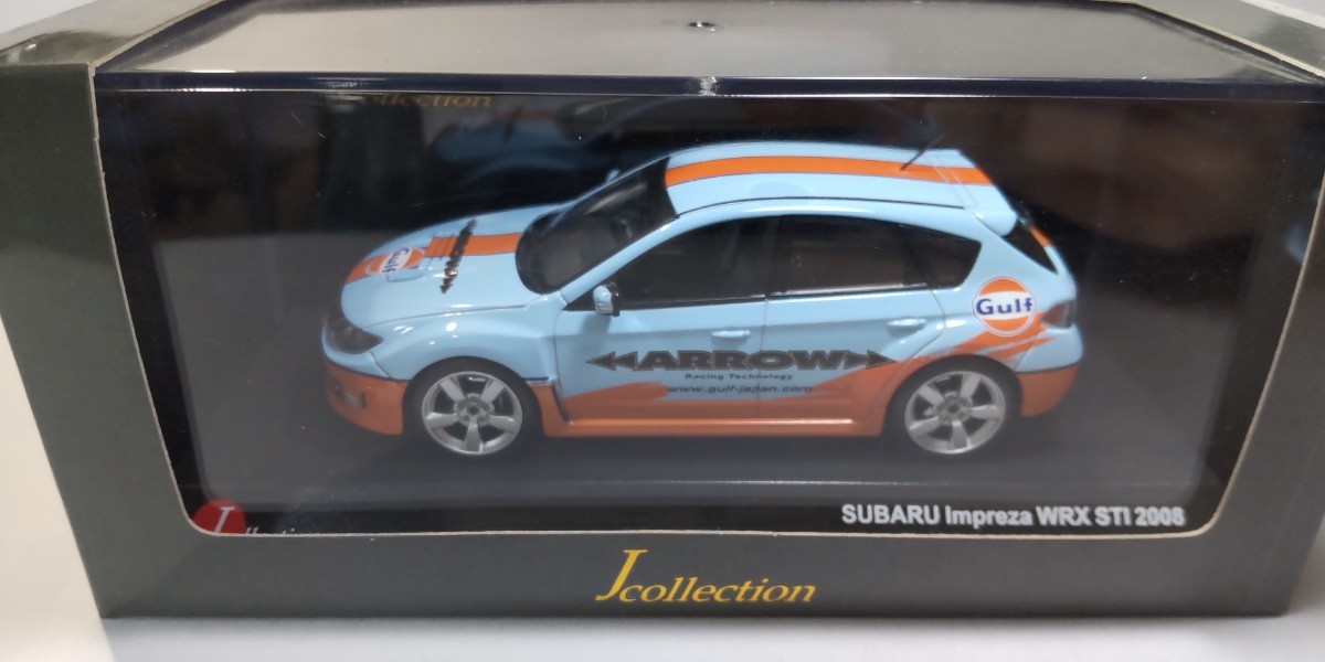 京商 Jコレクション スバル インプレッサ WRX STI 2008 Gulf Japan version 624 pcs 1/43 ミニカー SUBARU IMPREZA_画像1